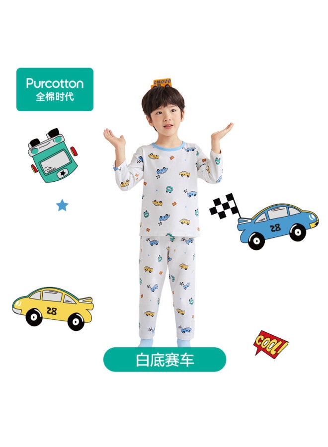 purcotton Spring Children's Pajama Set Cute Print Pattern 7a Grade Antibacterial Care For Baby's Healthy Skin - Image 2